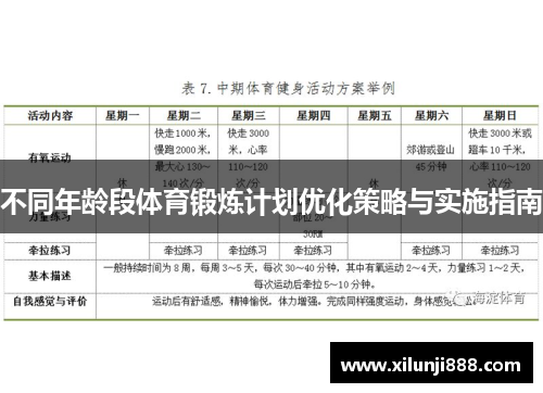 不同年龄段体育锻炼计划优化策略与实施指南